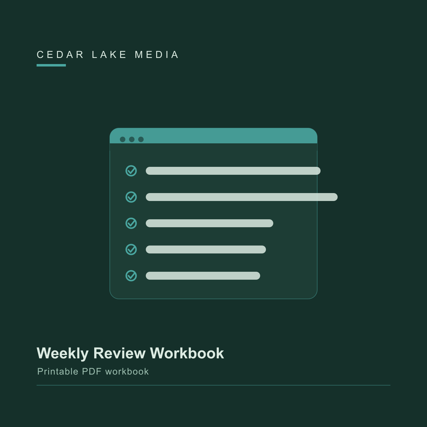 Weekly Review Workbook printable template cover